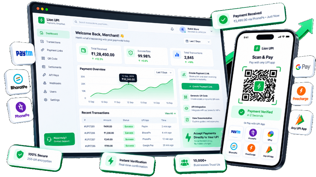 Lion UPI Payments Platform Showcase